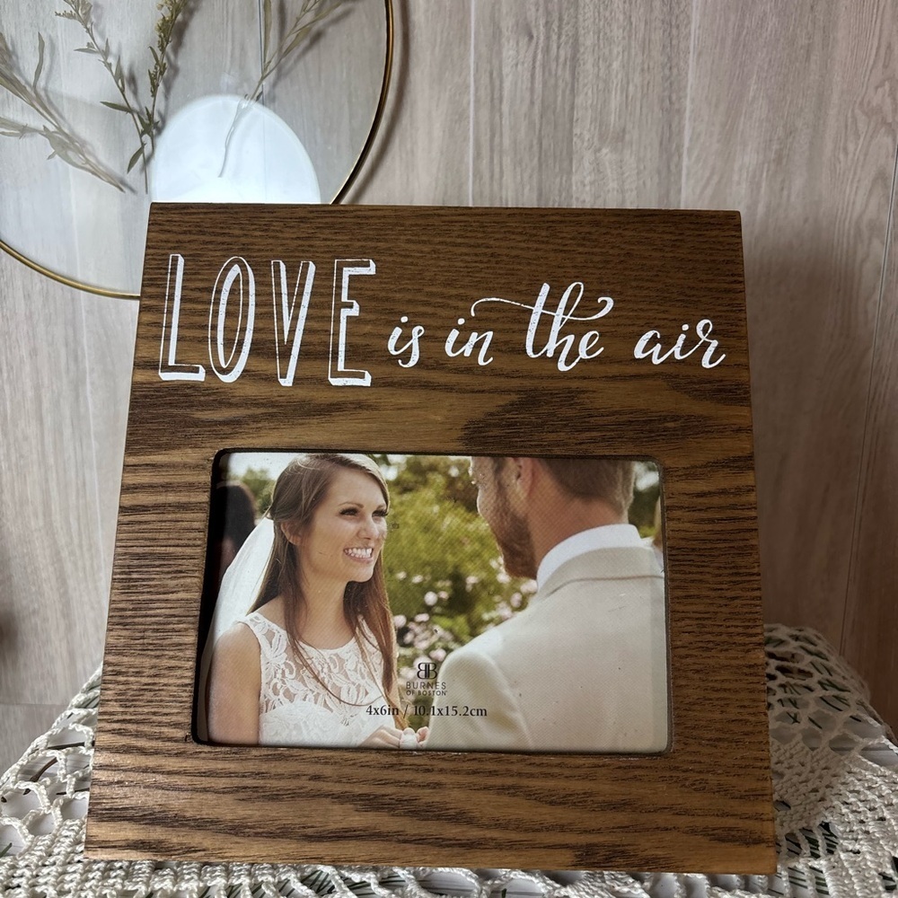 Love is in the Air Brown Wooden Picture Frame 4 x 6